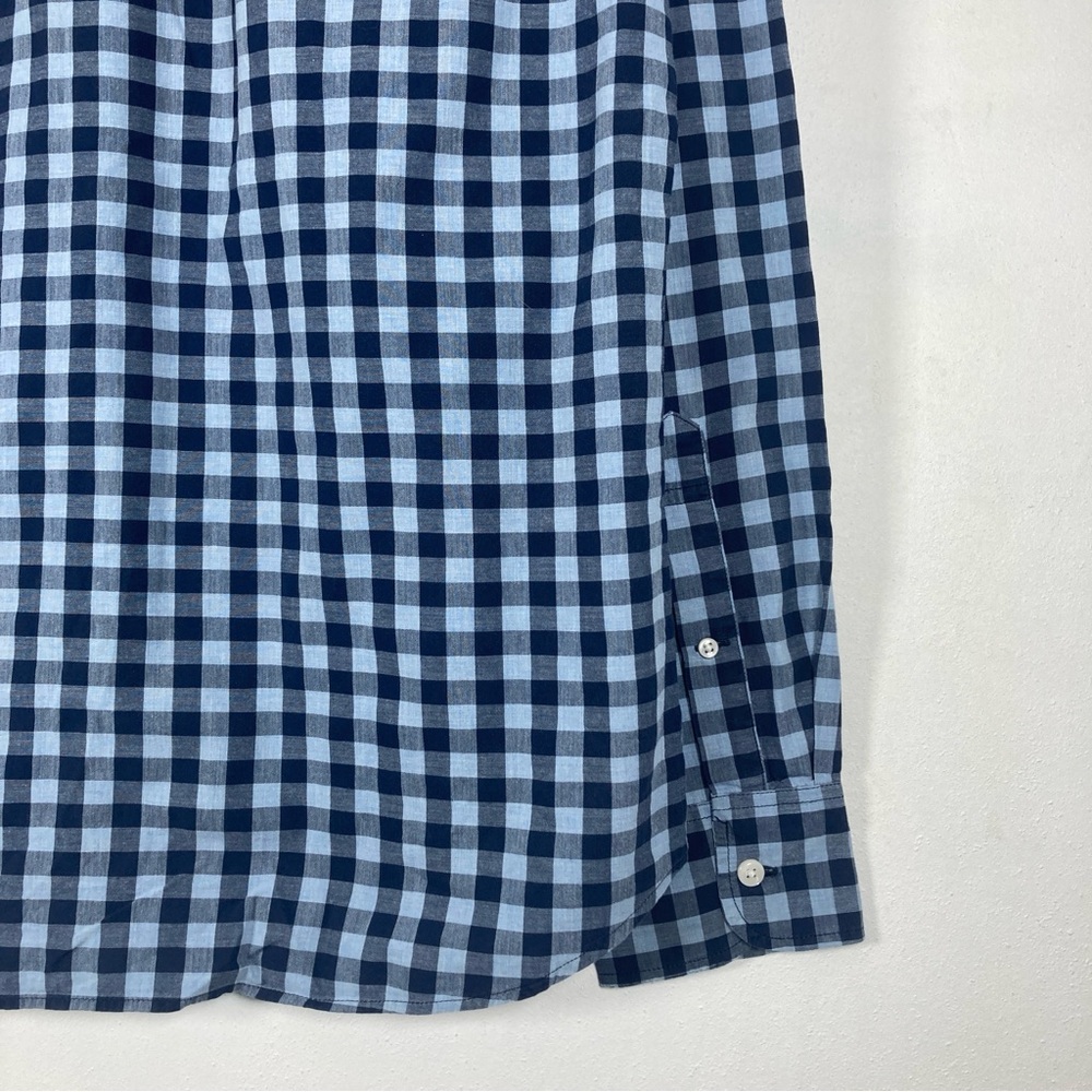J. Crew Men's Medium Lightweight Slim Fit Gingham Button-Down Shirt Blue Cotton - Picture 14 of 16